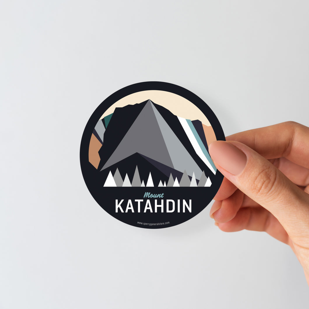 Katahdin Maine Sticker | Vintage Travel Sticker | Mount Katahdin Sticker |  Maine Sticker | Mount Katahdin Maine
