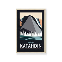 Load image into Gallery viewer, Katahdin Maine Print 11&quot;x17&quot; | Vintage Travel Print | Mountain Print | Maine Print | Mount Katahdin Print | Katahdin Maine
