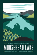 Load image into Gallery viewer, Moosehead Maine Poster 16&quot;x24&quot; | Vintage Travel Poster | Lake Poster | Maine Poster | Moosehead Lake Print | Moosehead Maine
