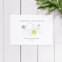 Load image into Gallery viewer, Sympathy Card | Grief &amp; Mourning Card | Kahil Gibran Quote Card | Bubbles with Flower Card
