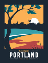 Load image into Gallery viewer, Portland Maine Print (dark palette) | Vintage Travel Print | Portland Print | Maine Print | Portland Maine Print
