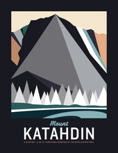 Load image into Gallery viewer, Katahdin Maine Print 8.5&quot;x11&quot; | Vintage Travel Print | Mountain Print | Maine Print | Mount Katahdin Print | Katahdin Maine
