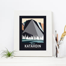 Load image into Gallery viewer, Katahdin Maine Print 8.5&quot;x11&quot; | Vintage Travel Print | Mountain Print | Maine Print | Mount Katahdin Print | Katahdin Maine
